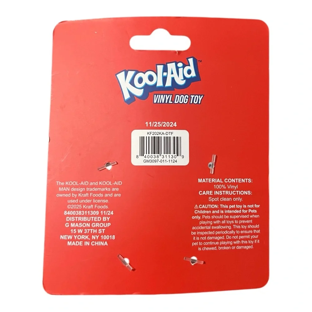 Kool-Aid Vinyl Dog Toy with Squeaker Inside